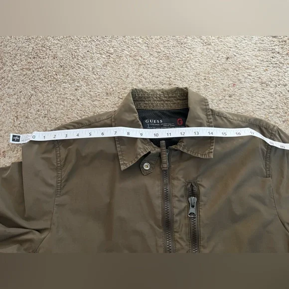 Guess Olive Green Lightweight Jacket with Relaxed Fit - Picture 14 of 15